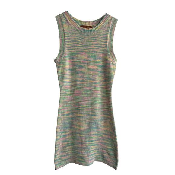 Beige Botany Women’s Crewneck Sleeveless Pastel Marled Sweater Dress size Medium - Picture 2 of 5